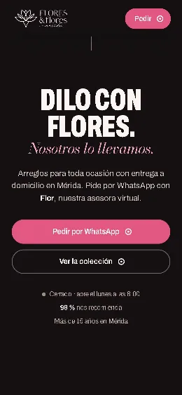 La misma página en celular.